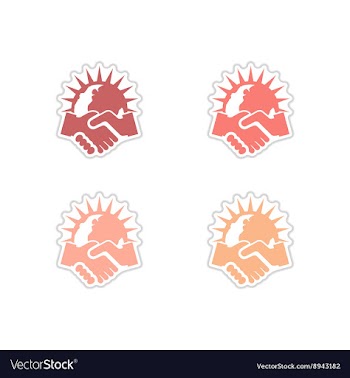 Set of paper stickers on white background vector image