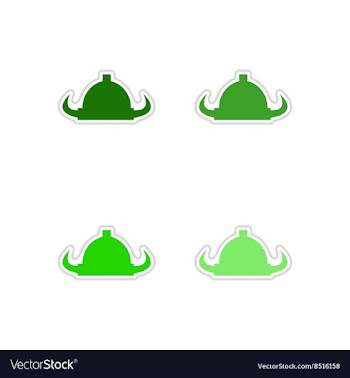 Set of paper stickers on white background Viking vector image