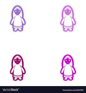 Set of paper stickers on white background virgin vector image