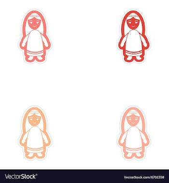 Set of paper stickers on white background virgin vector image