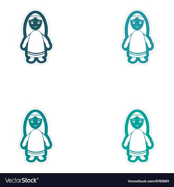 Set of paper stickers on white background virgin vector image