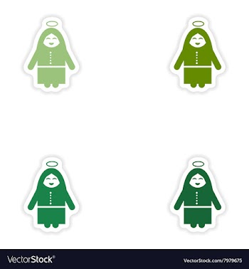 Set of paper stickers on white background Virgin vector image