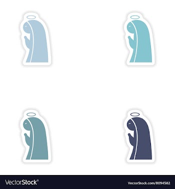 Set of paper stickers on white background Virgin vector image