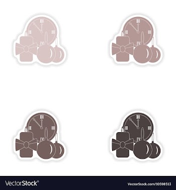 Set of paper stickers on white background watch vector image