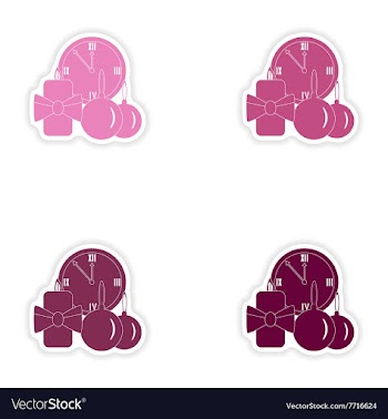 Set of paper stickers on white background watch vector image