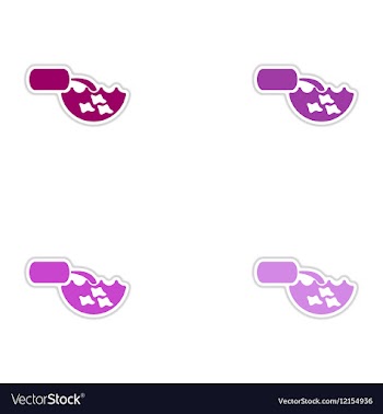 Set of paper stickers on white background water vector image
