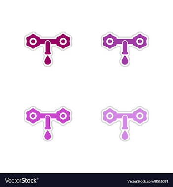 Set of paper stickers on white background water vector image