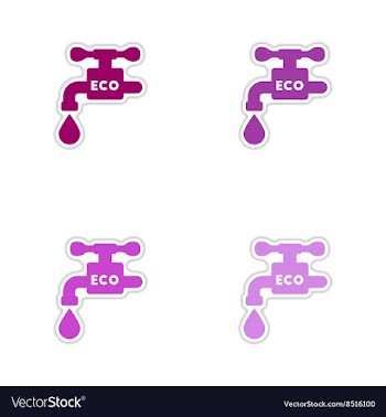 Set of paper stickers on white background water vector image