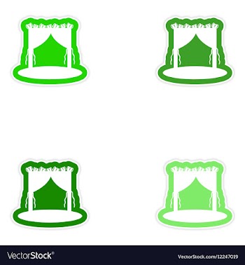 Set of paper stickers on white background wedding vector image