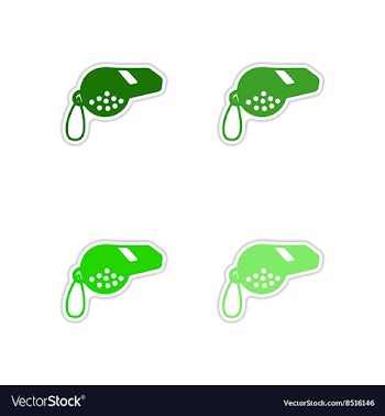 Set of paper stickers on white background whistle vector image