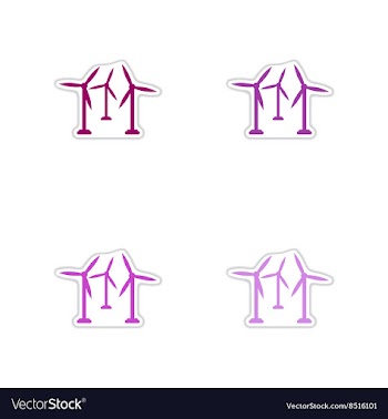 Set of paper stickers on white background wind vector image