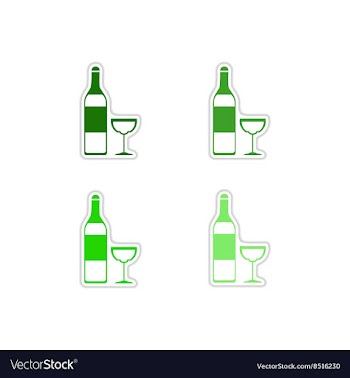 Set of paper stickers on white background wine vector image