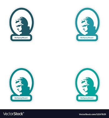 Set of paper stickers on white background Wolfgang vector image