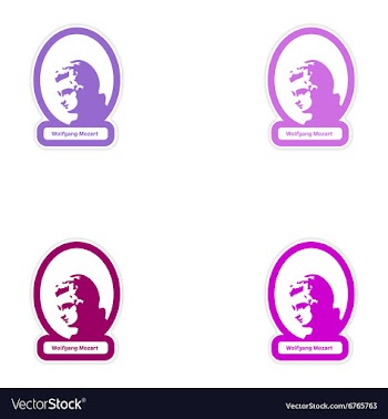 Set of paper stickers on white background Wolfgang vector image