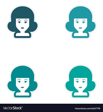 Set of paper stickers on white background women vector image