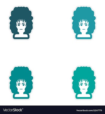 Set of paper stickers on white background women vector image