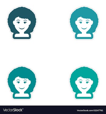 Set of paper stickers on white background women vector image