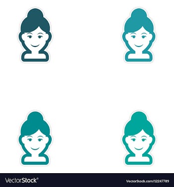 Set of paper stickers on white background women vector image