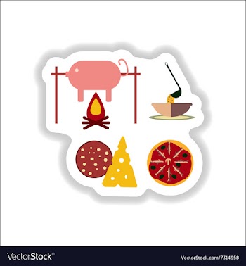 Set of paper stickers on white junk food vector image