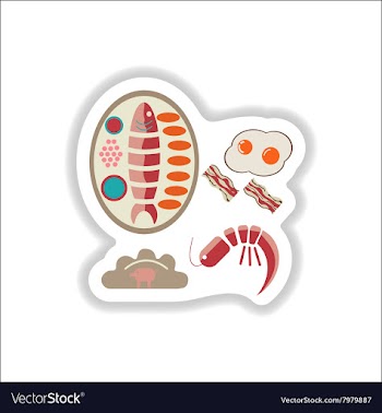 Set of paper stickers on white junk food vector image