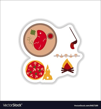 Set of paper stickers on white junk food vector image