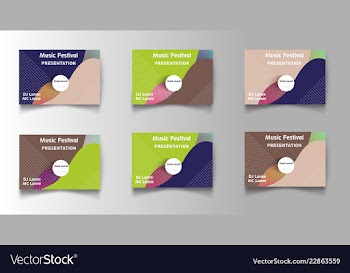 Set of party music night poster template electro vector image