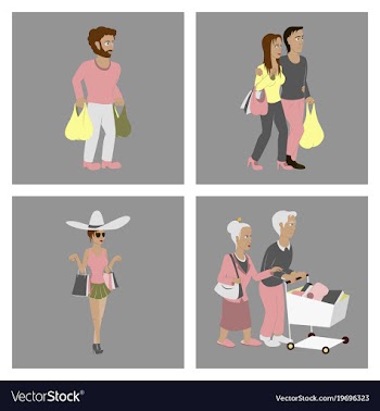 Set of people shopping vector image