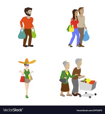 Set of people shopping vector image