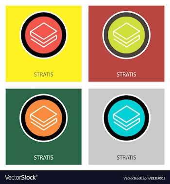 Set of physical golden coin stratis strat digital vector image