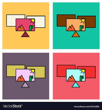Set of pile of photos photo of traveling cartoon vector image
