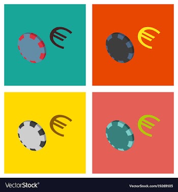 Set of poker chips flat plastic poker chips sign vector image
