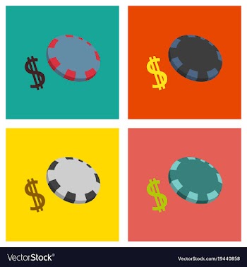 Set of poker chips flat plastic poker chips sign vector image