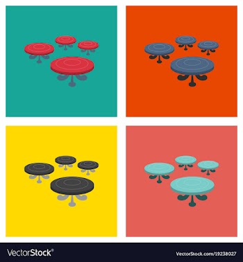 Set of poker table flat vector image