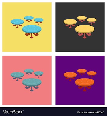 Set of poker table flat vector image