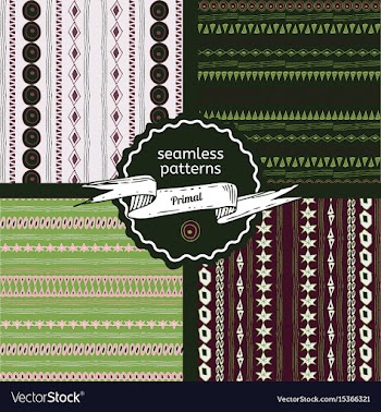 Set of primal seamless patterns vector image