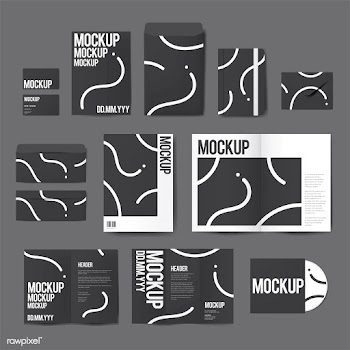 Set of printing material designs mockup vecto.. | Free stock vector - 496536