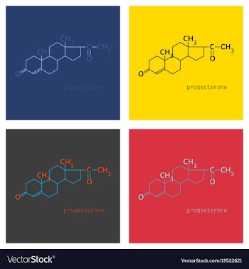 Set of progesterone molecule structure vector image