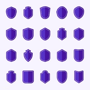Set of purple shield icon vectors | Free stock vector - 543216