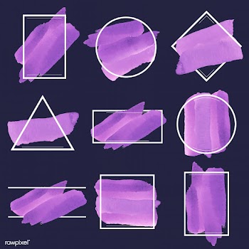 Set of purple watercolor banner design vector | Free stock vector - 512867