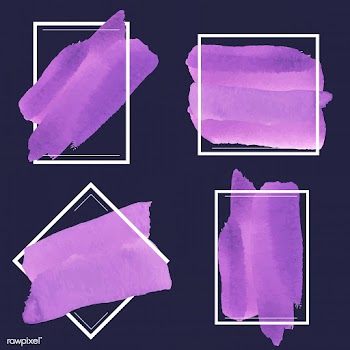 Set of purple watercolor banner design vector | Free stock vector - 512868