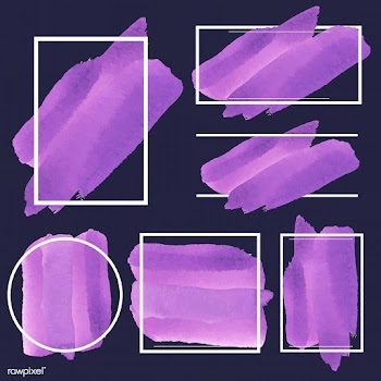 Set of purple watercolor banner design vector | Free stock vector - 512871