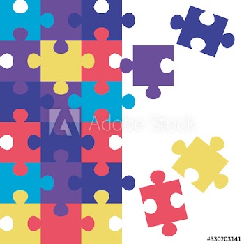 set of puzzle pieces icons design
