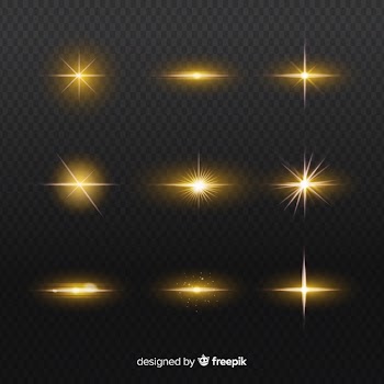 Set of realistic bursts of light effect Free Vector