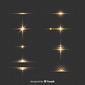 Set of realistic bursts of light effect Free Vector