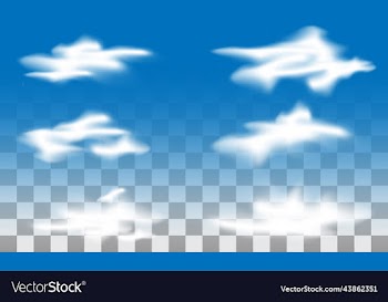 set of realistic white clouds