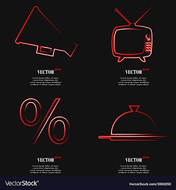 Set of Red web icon flat design Simple sticker vector image
