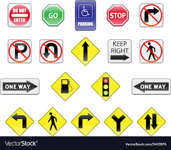 Set of road signs vector image