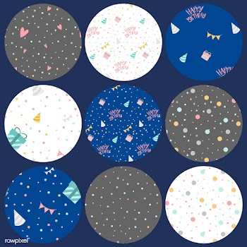 Set of round party pattern vectors | Free stock vector - 508614