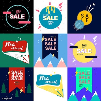 Set of sale advertising graphics | Free stock vector - 501374