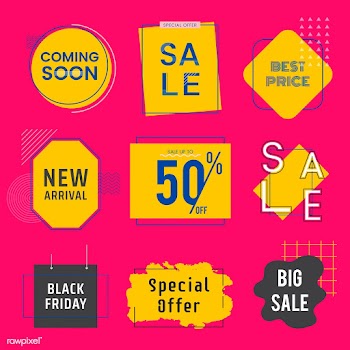 Set of sale and promotion badges vector | Free stock vector - 511949